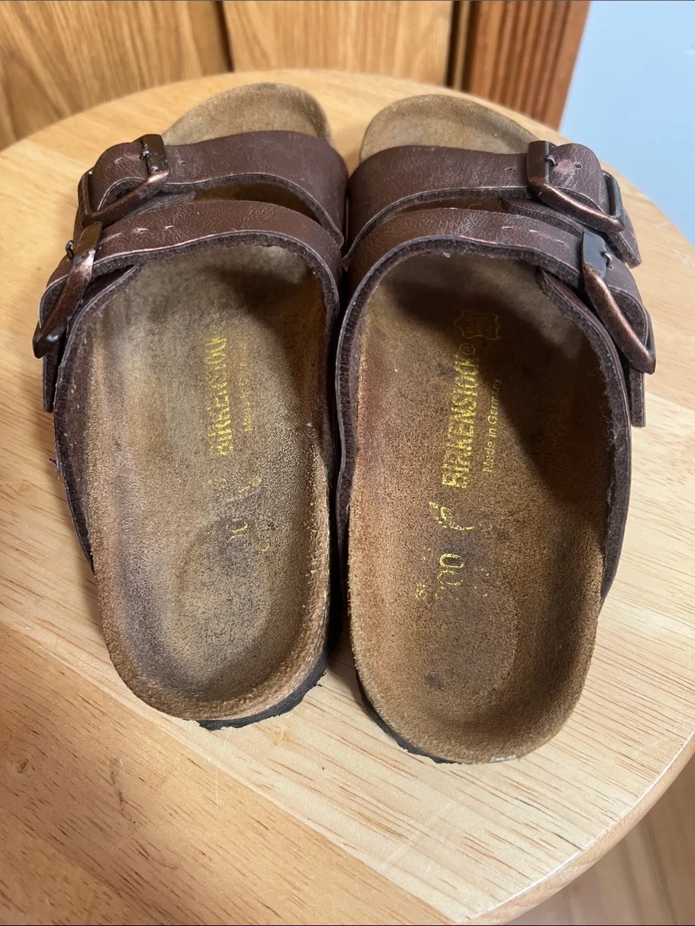 Birkenstock Kids Dark Brown Two-Strap Buckle Sandals